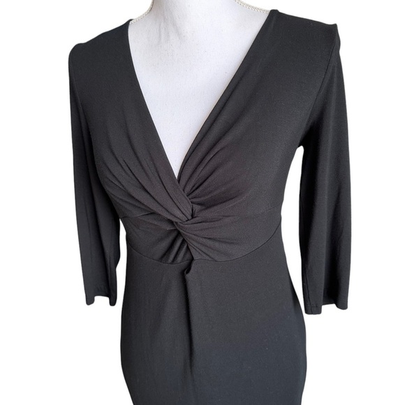 T by Alexander Wang Twist Front Black Dress Size Large - Picture 5 of 16